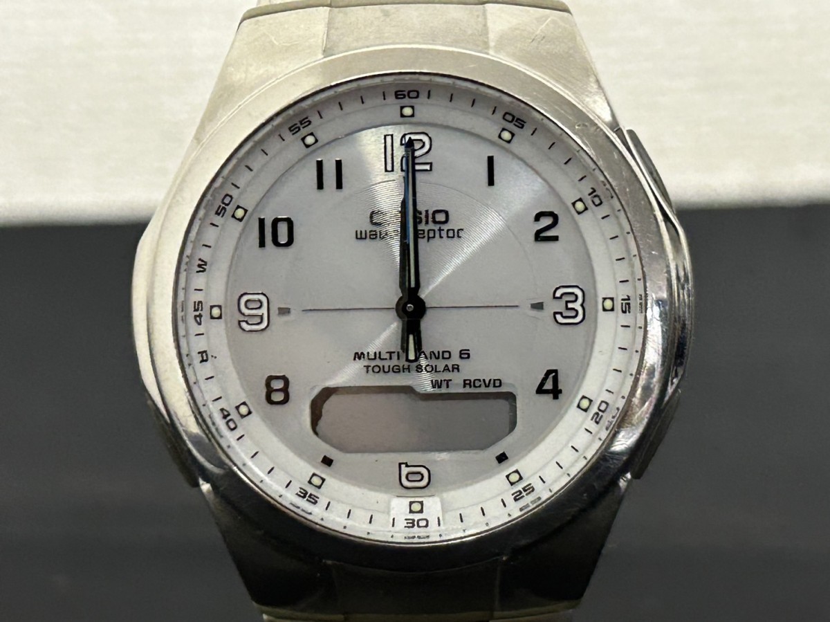 A3　CASIO　カシオ　WVA-M600　WAVE CEPTOR　白文字盤　メンズ腕時計　ブランド腕時計　現状品_画像1