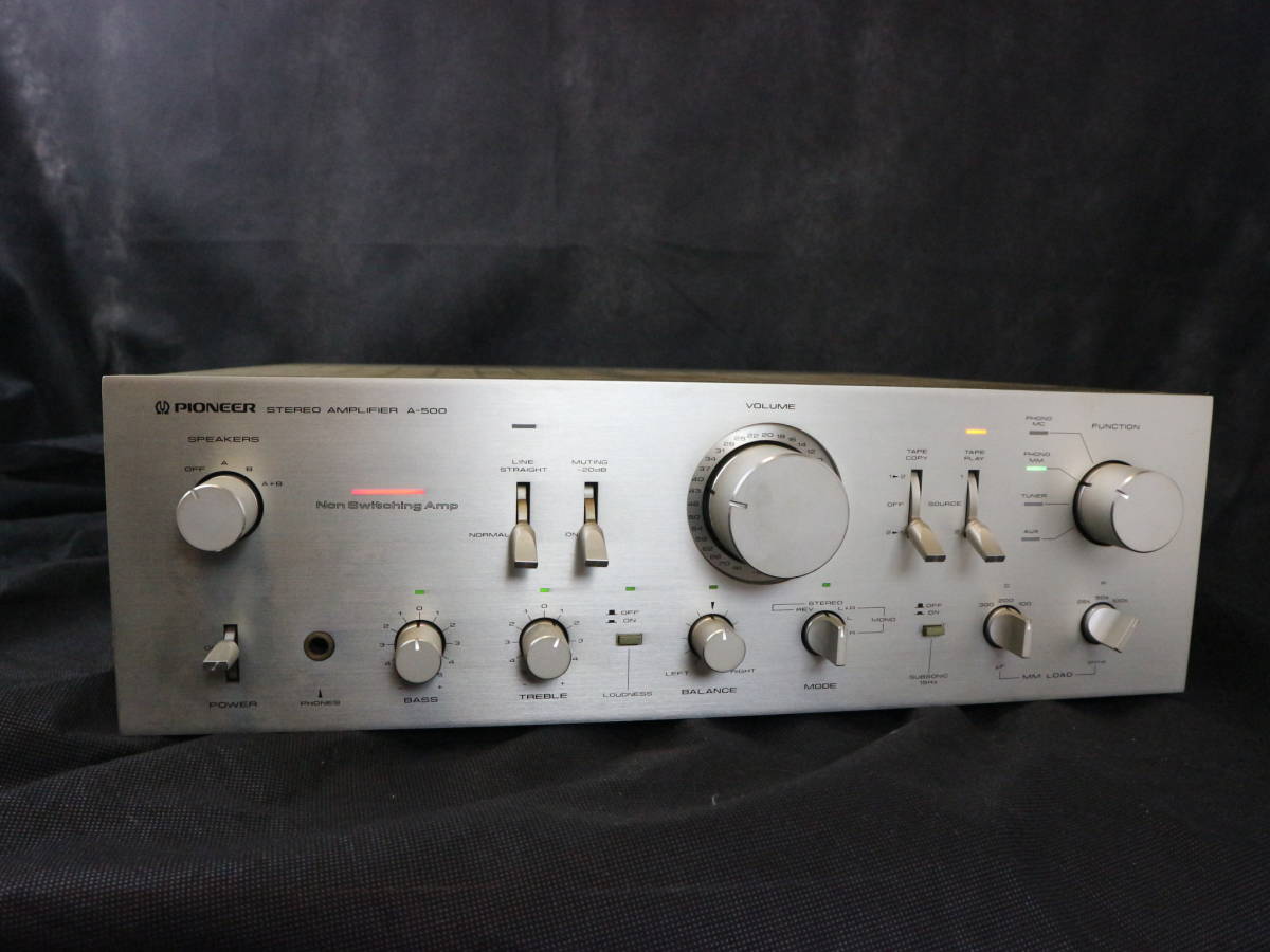 【中古現状品】Pioneerパイオニア オーディオ ステレオ プリメインアンプ A-500 動作品 オーディオ機器の画像1