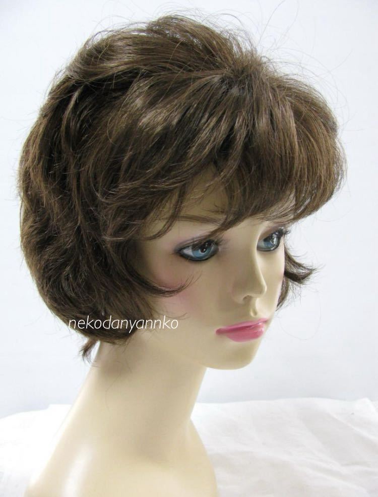  new goods! unused nature wig wig medical care for also natural Brown tea color *... man and woman use heat-resisting full wig safety Mrs. free shipping 