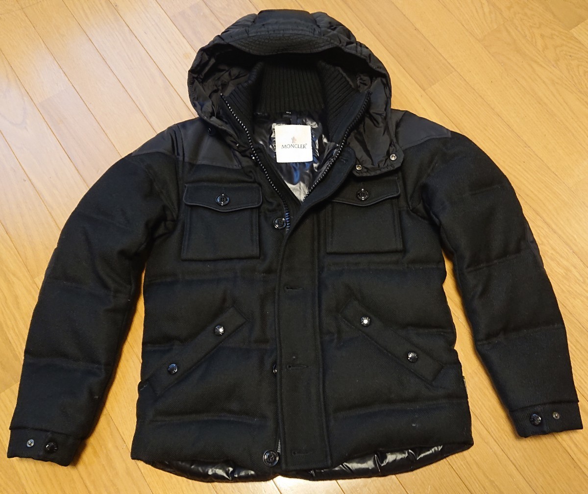 極上品 モンクレール MONCLER ダウンジャケット サイズ0(M～Sサイズ) ブラック_画像2