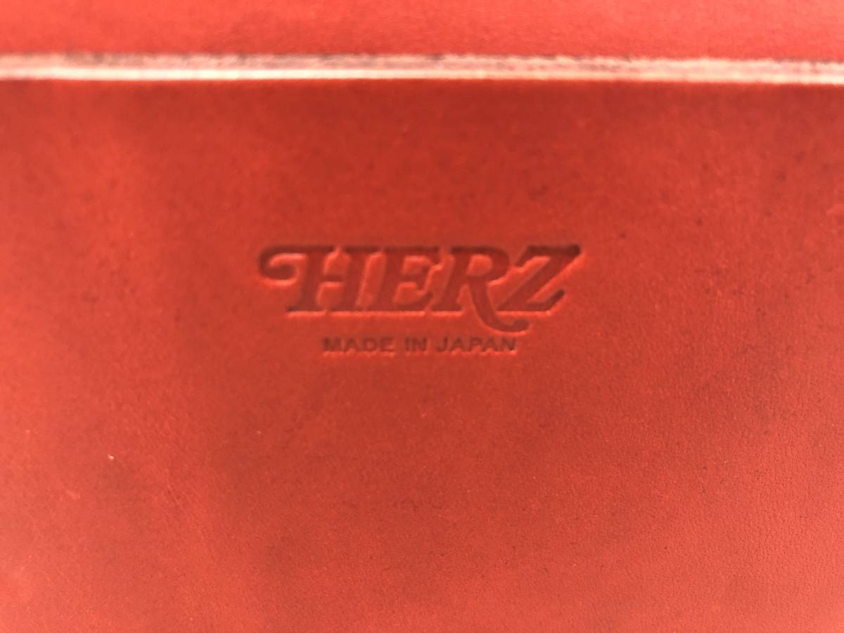 T01/111 HERZ ヘルツ 本革 ビジネスバッグ ハンドバッグ ゴールド金具 レッド_画像9