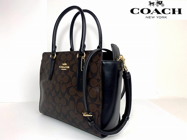 極美品★送料無料★ コーチ COACH シグネチャー レザー サッチェル 2Way ハンドバッグ ショルダーバッグ ★