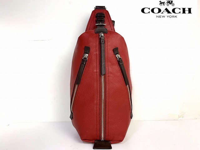 美品★送料無料★希少カラー コーチ メンズ COACH トンプソン レザー ボディバッグ ワン ショルダーバッグ_画像3