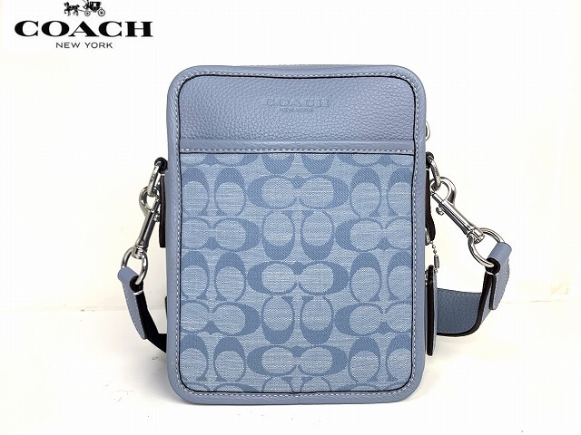 新品同様★送料無料★ コーチ COACH メンズ レディース シグネチャー シャンブレー サリバン クロスボディ ショルダーバッグ