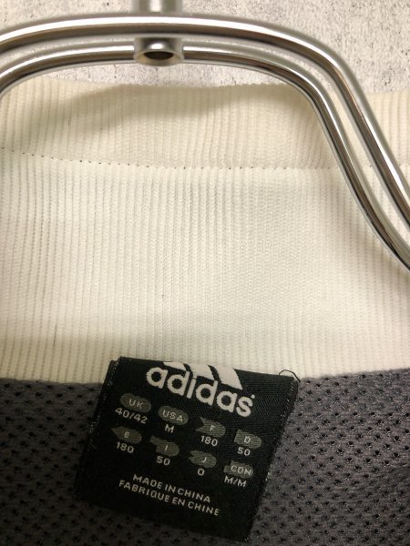 adidas アディダス 裏メッシュ シャカシャカ生地 ジャージジャケット ウィンドブレーカー 紺 ネイビー 0の画像2