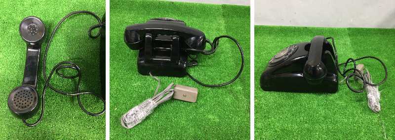 □ 【ジャンク】 黒電話 ダイヤル式 電話機 600-A1 600-A2 1970年製 1968年製 昭和レトロ アンティーク まとめてセット 14-5_画像3