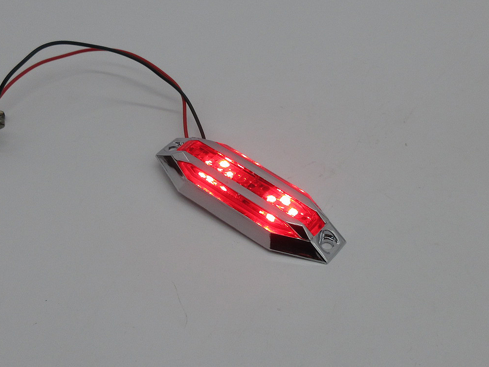 8LED マーカーランプ 12V 24V 兼用 赤 レッド RED 008B 2個入 ◆ サイドマーカー 高輝度 カラーレンズ クロームメッキ トラック 汎用_画像7