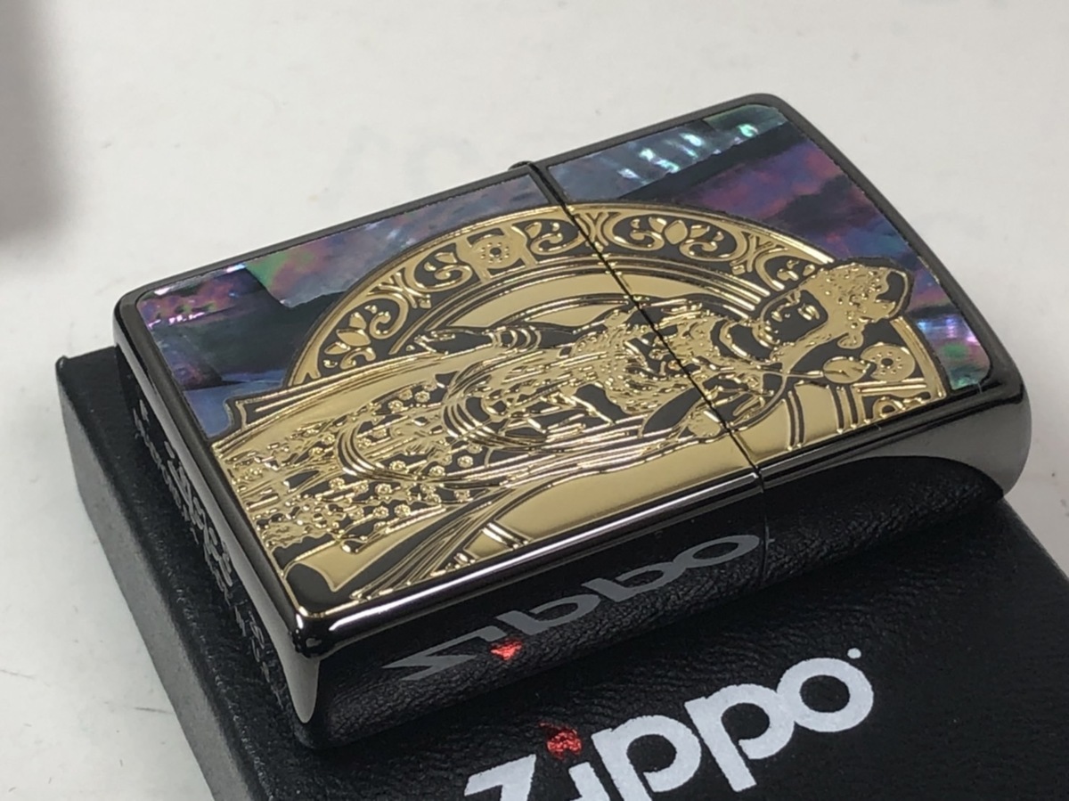 2020 Zippo シェル Shell 観音様 ゴッデスオブマーシーBN/G ゴールド金・2面柄 新品_画像5