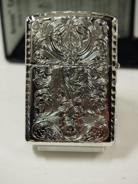 Zippo アラベスク（5面彫刻）唐草・Armor プラチナ　アーマー KING2-PT 新品_画像2