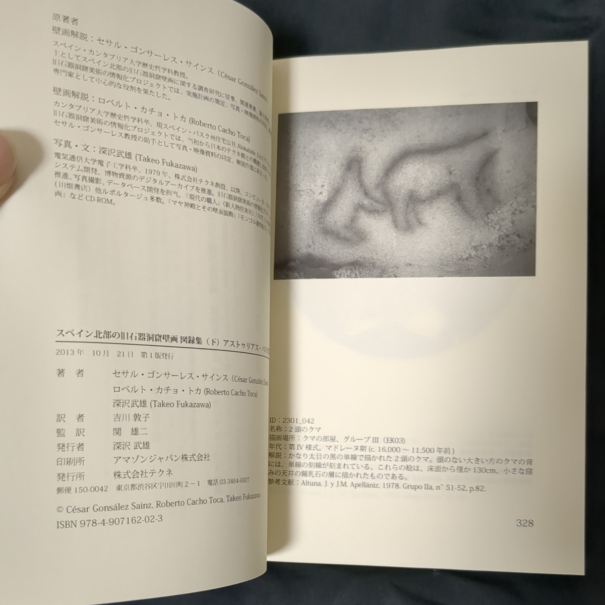 SAINZ, C. G. 著, 吉川敦子 訳(2013)『スペイン北部の旧石器洞窟壁画図録集(上)(下)』株式会社テクネ. 上下巻組 深沢武雄 関雄二 平出教枝_画像7