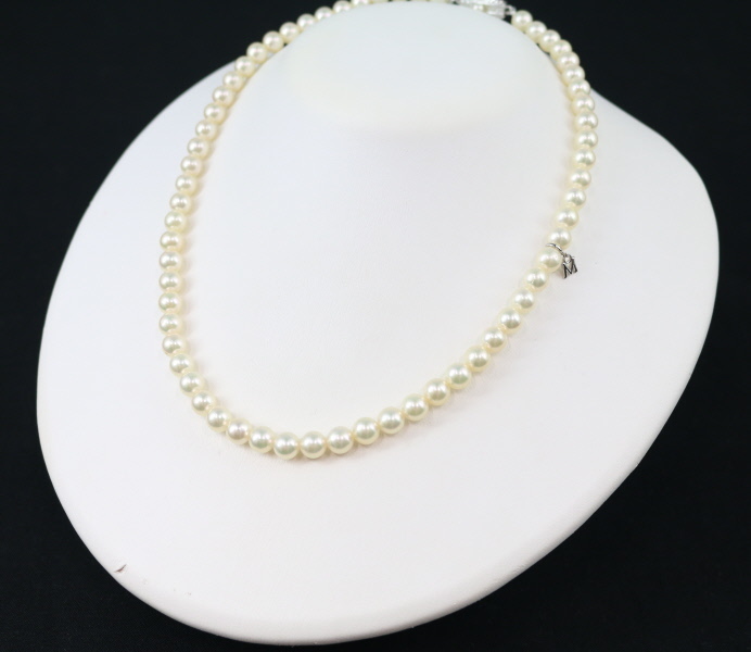  Mikimoto necklace pearl pearl 6.5-7.0mm silver sack BLJ
