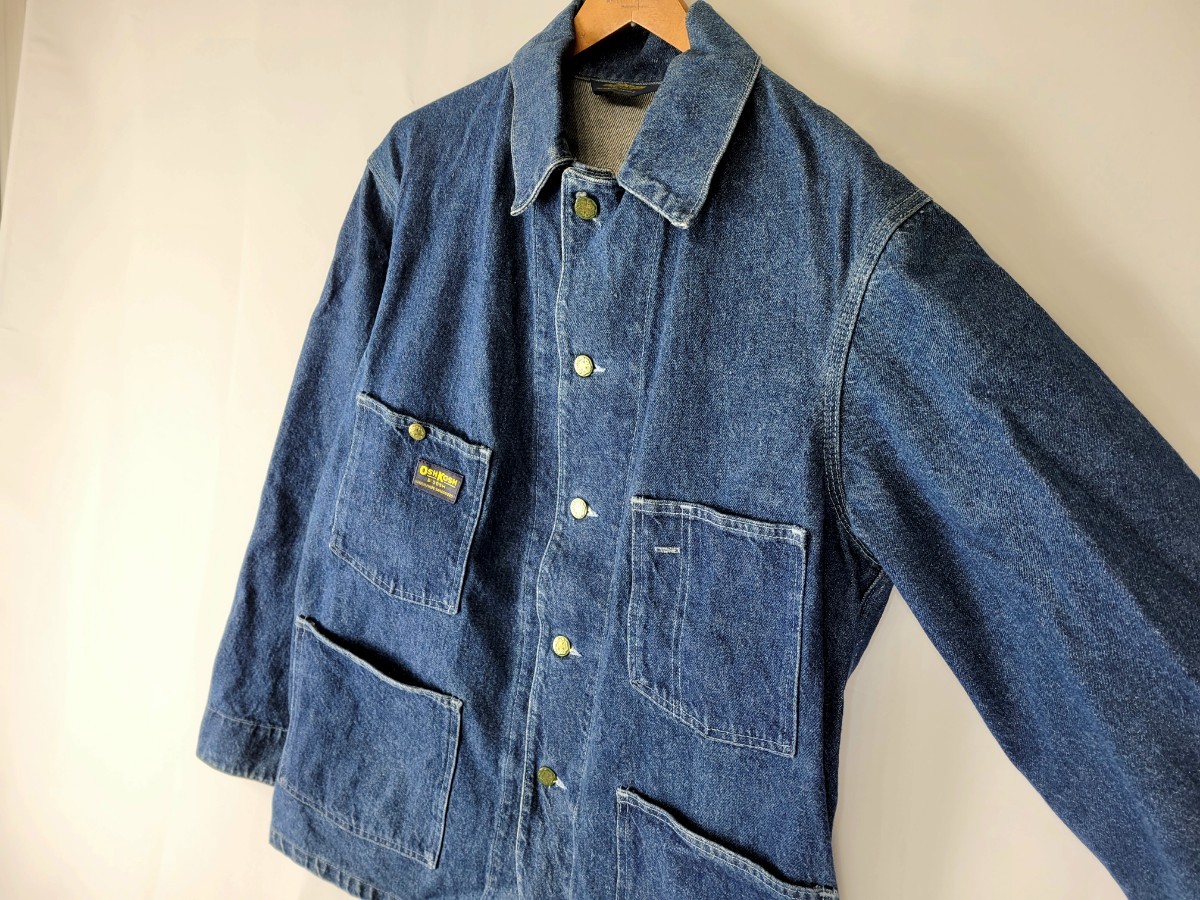 美品 90s USA製 Oshkosh Bgosh デニムカバーオール XL 程度 90年代 オシュコシュ デニムジャケット ビンテージ ワークジャケットの画像3