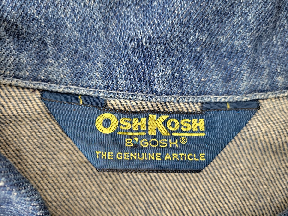 美品 90s USA製 Oshkosh Bgosh デニムカバーオール XL 程度 90年代 オシュコシュ デニムジャケット ビンテージ ワークジャケットの画像7