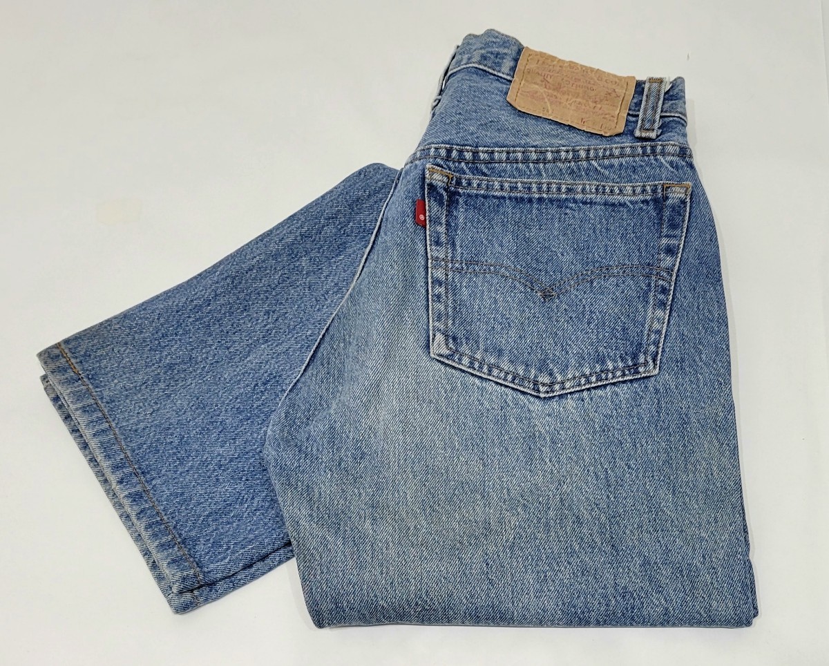 良好 80s ～90s USA製 levi's 501 内股シングル w28 バレンシア工場製 555 80年代 90年代 アメリカ製 ビンテージジーンズ_画像1