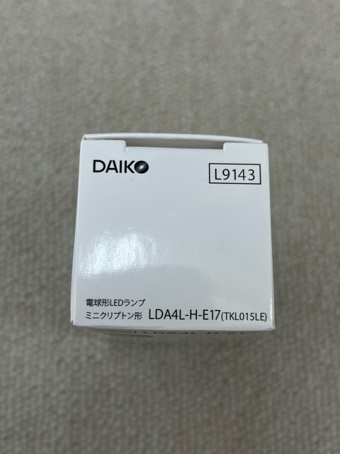 (I11432)未使用品 DAIK/ダイコーL9143 電球形LEDランプ　ミニクリプトン型 LDA4L-H-E17(TKL015LE) 4個セット_画像2