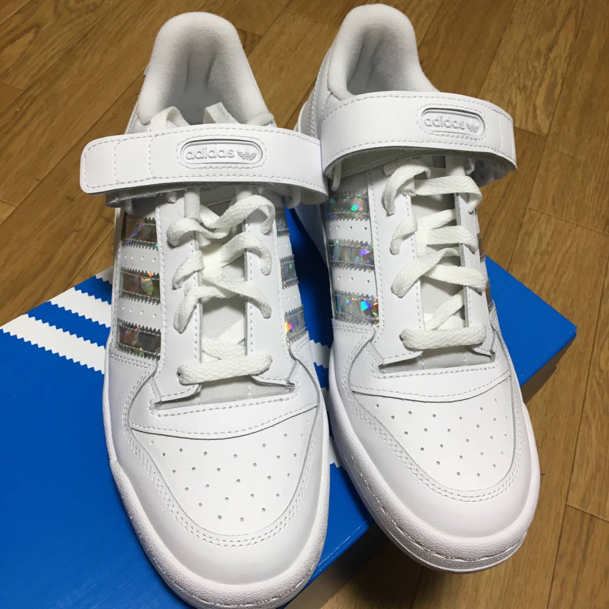 新品 未試着 25.5cm adidas Forum Low White アディダス フォーラム ロウ ホワイト 白 GX0214 即決 即発送_画像3