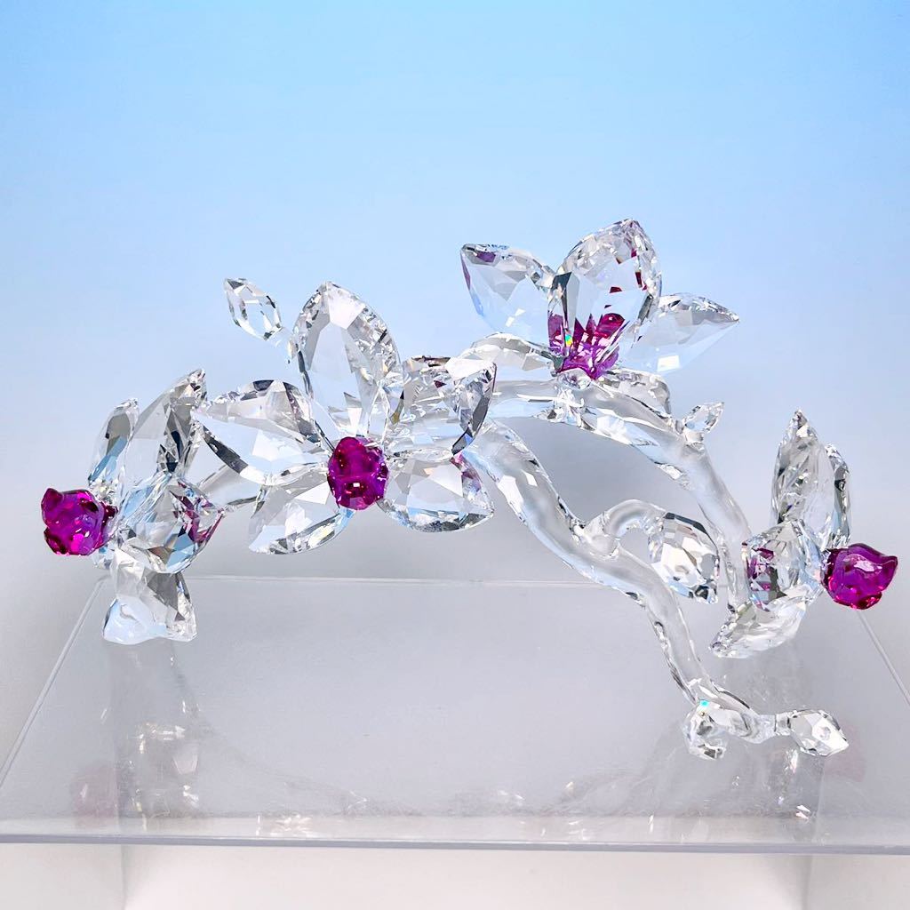 ☆ スワロフスキー クリスタル フラワー オブジェ W20.7cm （箱無し）SWAROVSKI 花 置物 _画像7