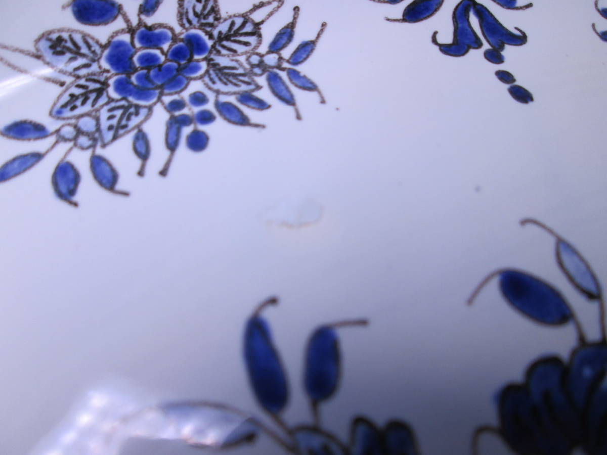 ☆西洋アンティーク・ FRANCE製 Geo MARTEL ジオマルテル 手描き花鳥図大皿「Ｄ－00281」_画像6