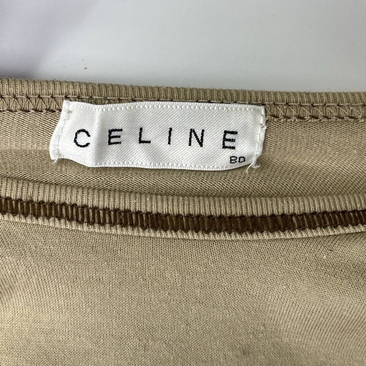 80 CELINE Celine short sleeves shirt beige baby reuse corner ultramto ts1701