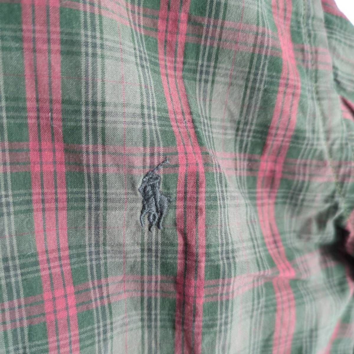 110 POLO Ralph Lauren シャツ カーキ チェック柄 長袖 キッズ リユース ultraｍto sh0410