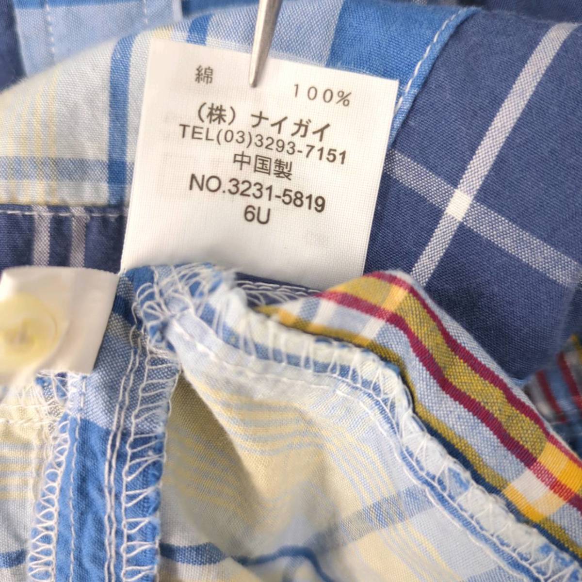 110 POLO Ralph Lauren パッチワーク風 シャツ ブルー 半袖 リユース ultraｍto sh0411_画像4