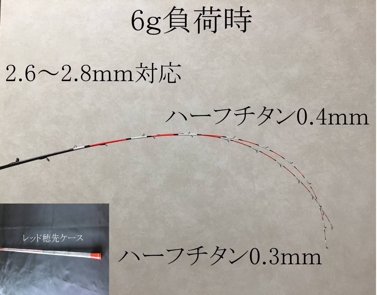 送料無料！！　チヌ竿　筏 筏竿　カセ　ハーフチタン穂先　0.3ｍｍ　0.4ｍｍ　二本セット　アクリル穂先ケース付き　2.6～２.8mm対応