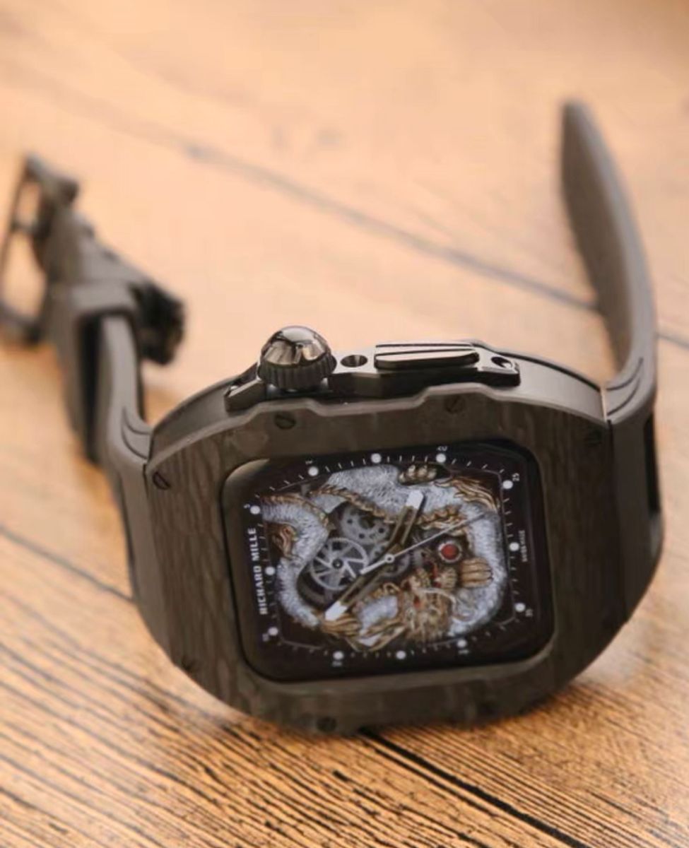 Apple Watch Series 8 7 6 5 4 SE（44mm 45mm）用バンド アップルウォッチ カーボンファイバー