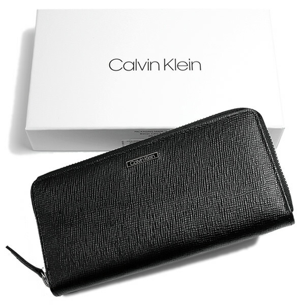 新品タグ付き 海外限定 CALVIN KLEIN Zip Around Wallet カルバンクライン CK 長財布 レザー ラウンド ファスナー ウォレット男女兼用_画像1