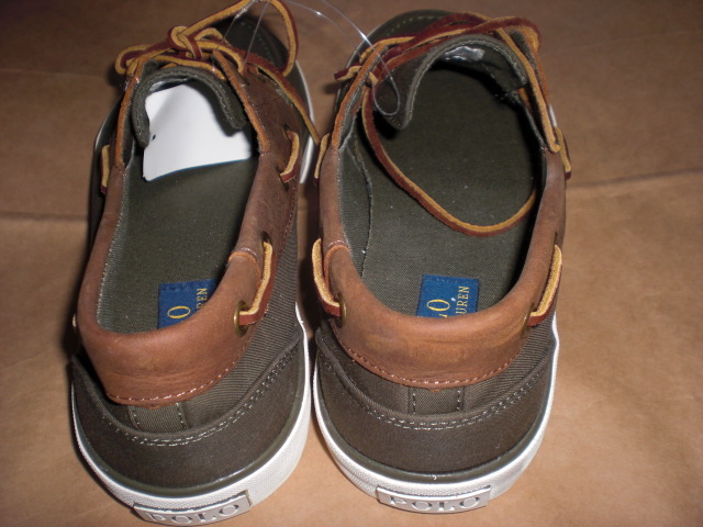 新品未使用 26.5cm相当 POLO RALPH LAUREN DECK SHOES Rylander Canvas Boat Shoe ポロ ラルフローレン レザーキャンバス デッキシューズ_画像4