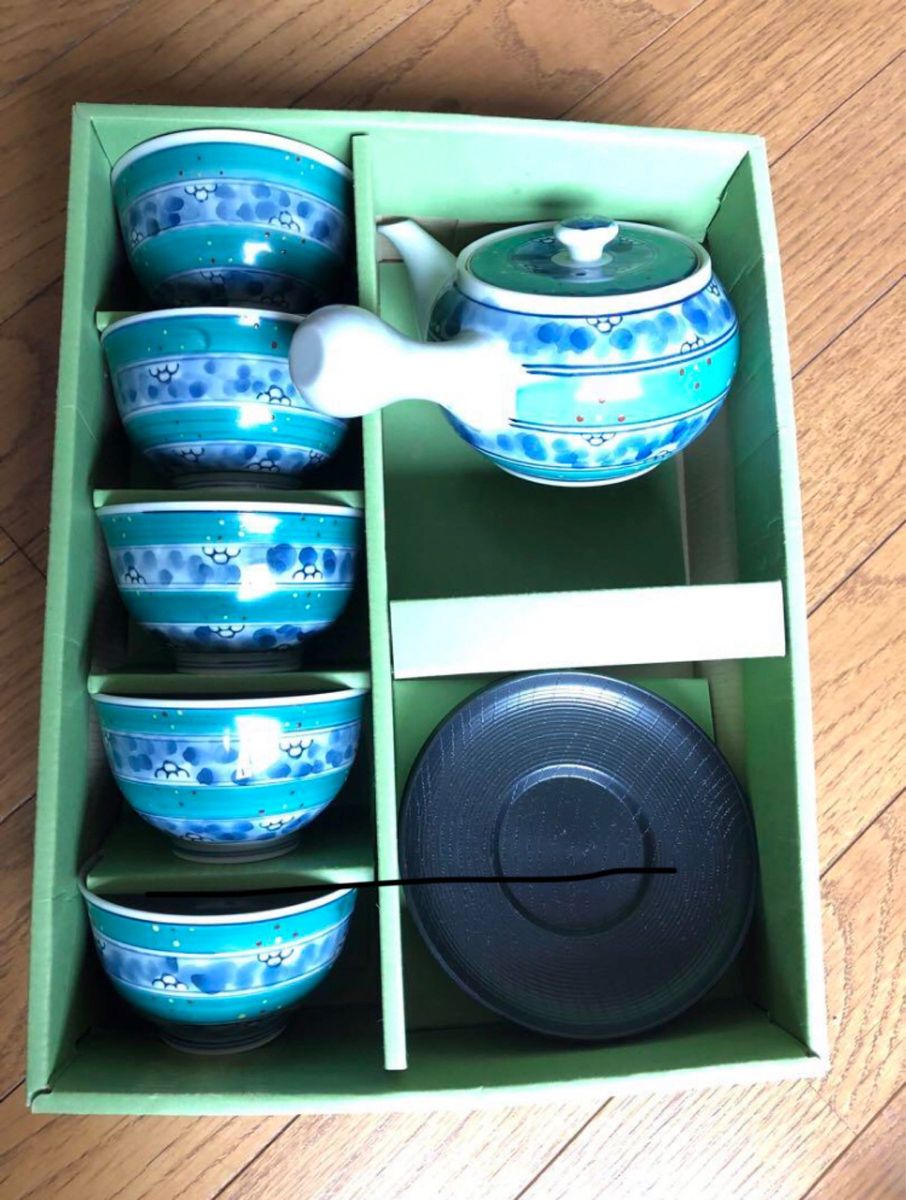 急須　湯呑みセット　お茶の色が映える　綺麗なグリーン系　 和食器 茶器セット