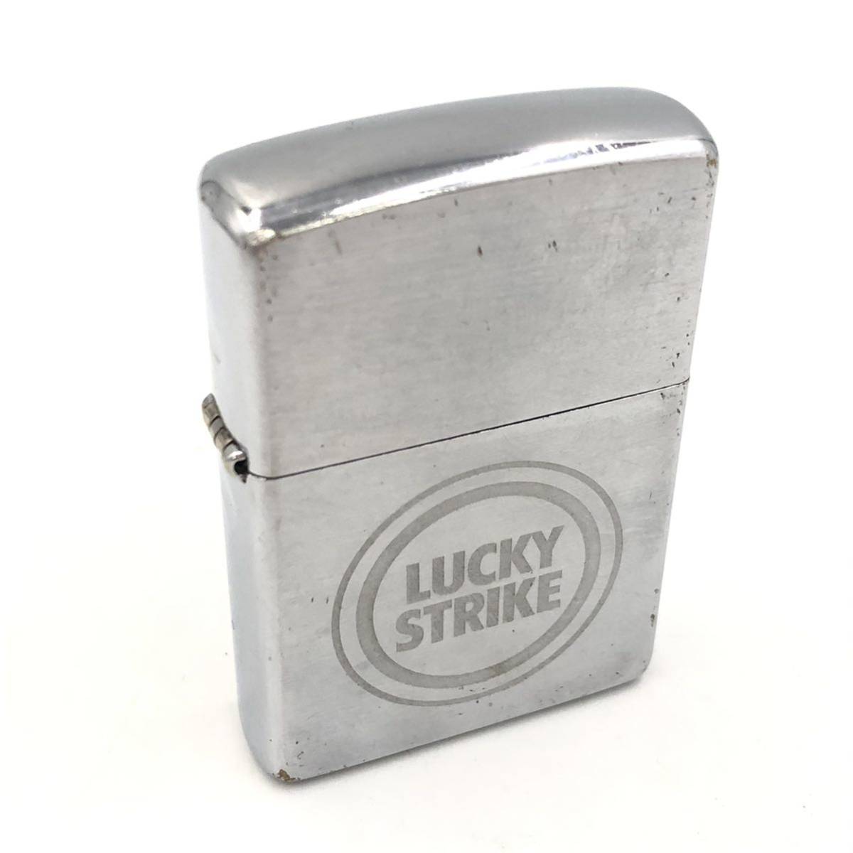 1.11KA-E1070★訳アリ! ZIPPO★LUCKY STRIKE ジッポ ジッポー ラッキーストライク シルバー 2005年製 オイルライター 喫煙具 DA5/DC0_画像1