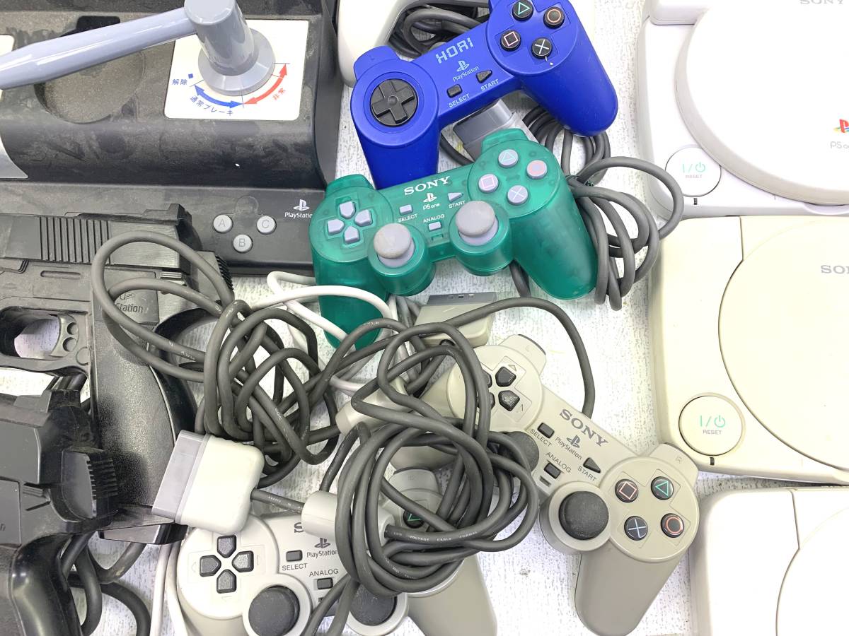 ■【ジャンク品/140】playstation 本体 コントローラー まとめ PSone つりコン 電車でGO ギターフリークコントローラー 他_画像7