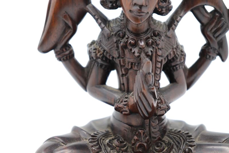 仏像　MAKTHA　バリ島/タイ/インドネシア　木彫り　木製　観音像　高さ22.8㎝　銘あり_画像4