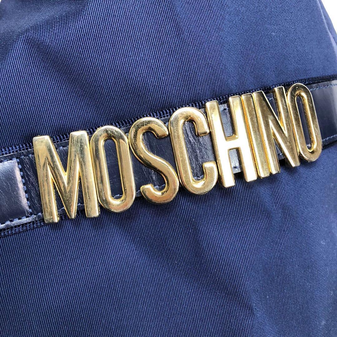 美品 MOSCHINO モスキーノ トラベル ボストンバッグ　ネイビー　2way　メンズ　レディース　旅行_画像10