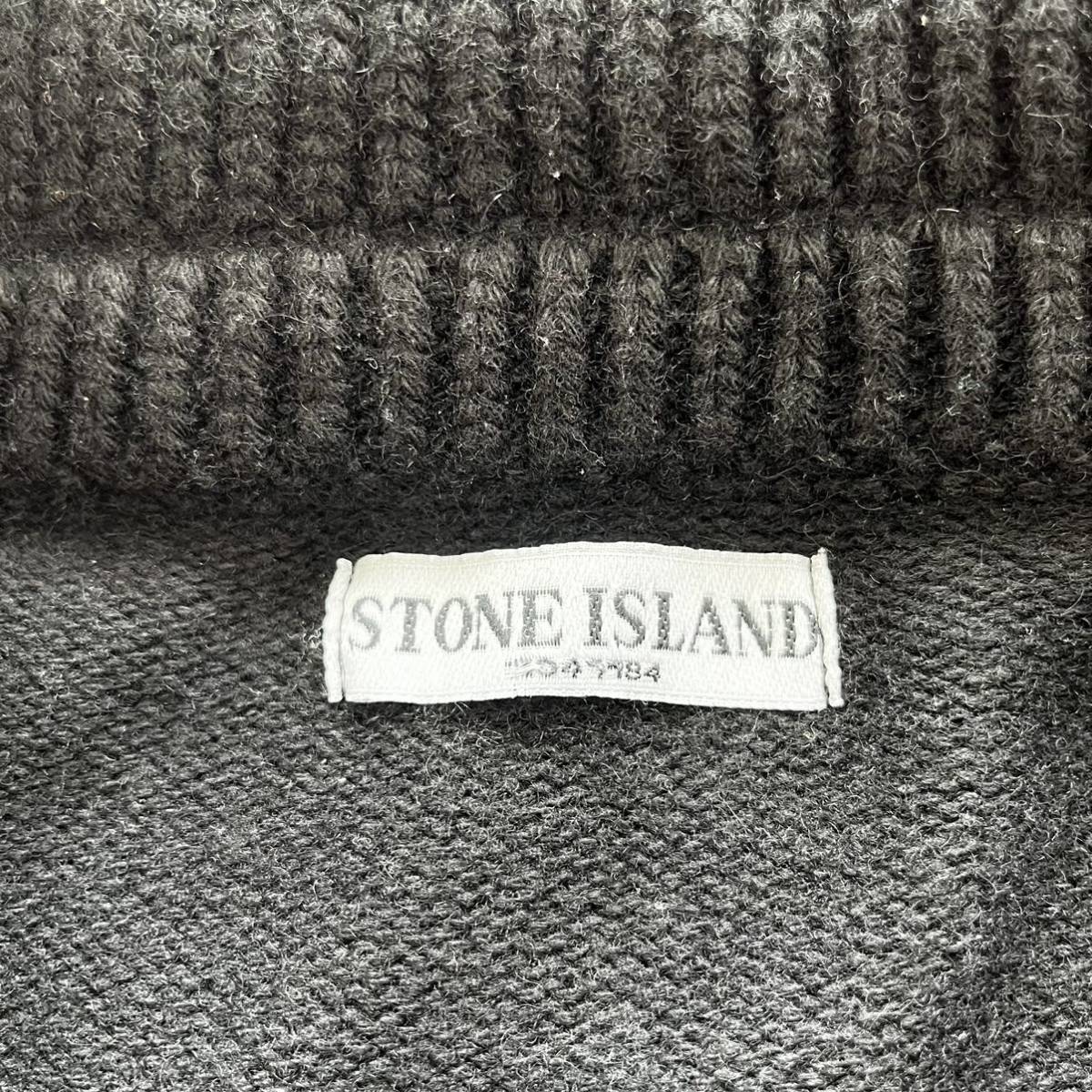 [2007AW]STONE ISLAND( Stone Islay ndo) шерсть вязаный f-teto жакет черный 2XL свитер Zip Parker chunijia производства 
