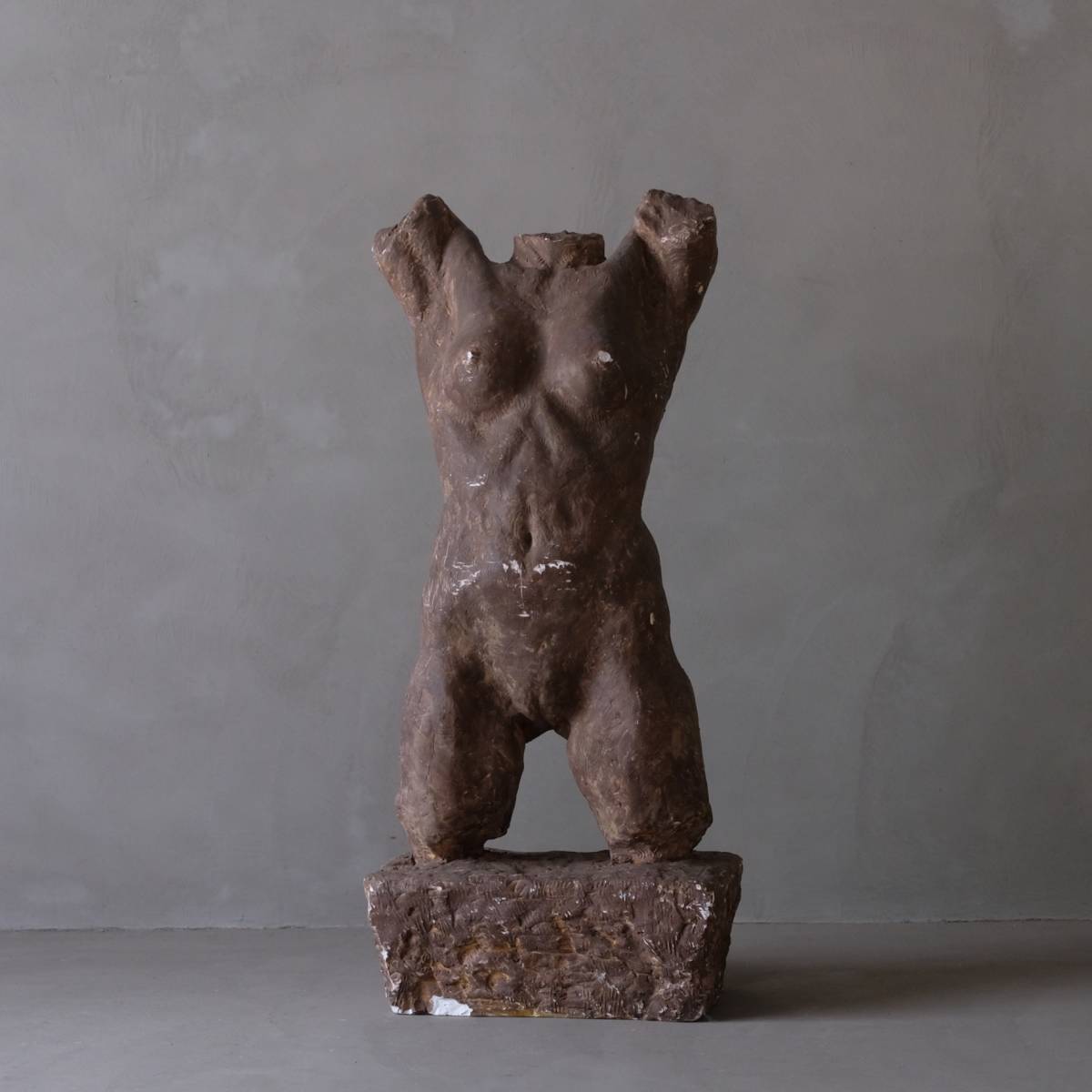 02801 80年代 石膏裸婦像 / 石膏像 女性像 アート 芸術 美術 古道具 レトロ