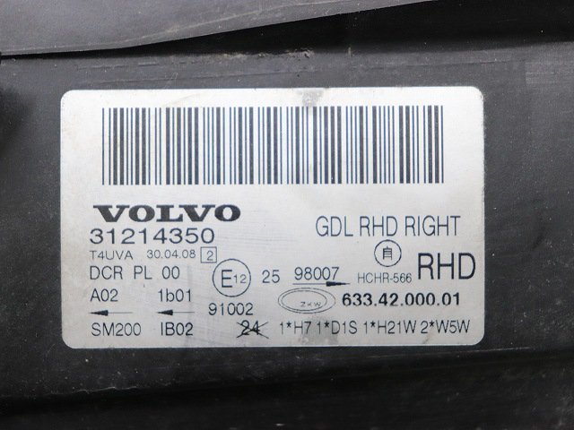 * Volvo V70 BB 09 year BB5254W right head light HID/ xenon projector 31214350 ( stock No:A36968) (7300) *