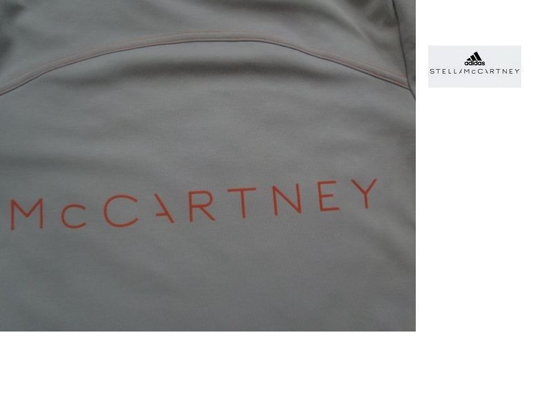 定価1.1万 adidas by Stella McCartney コラボ ゆったり♪オーガニックコットン ロゴ Tシャツ チュニック ライトグレー M OT 新品同様_画像10