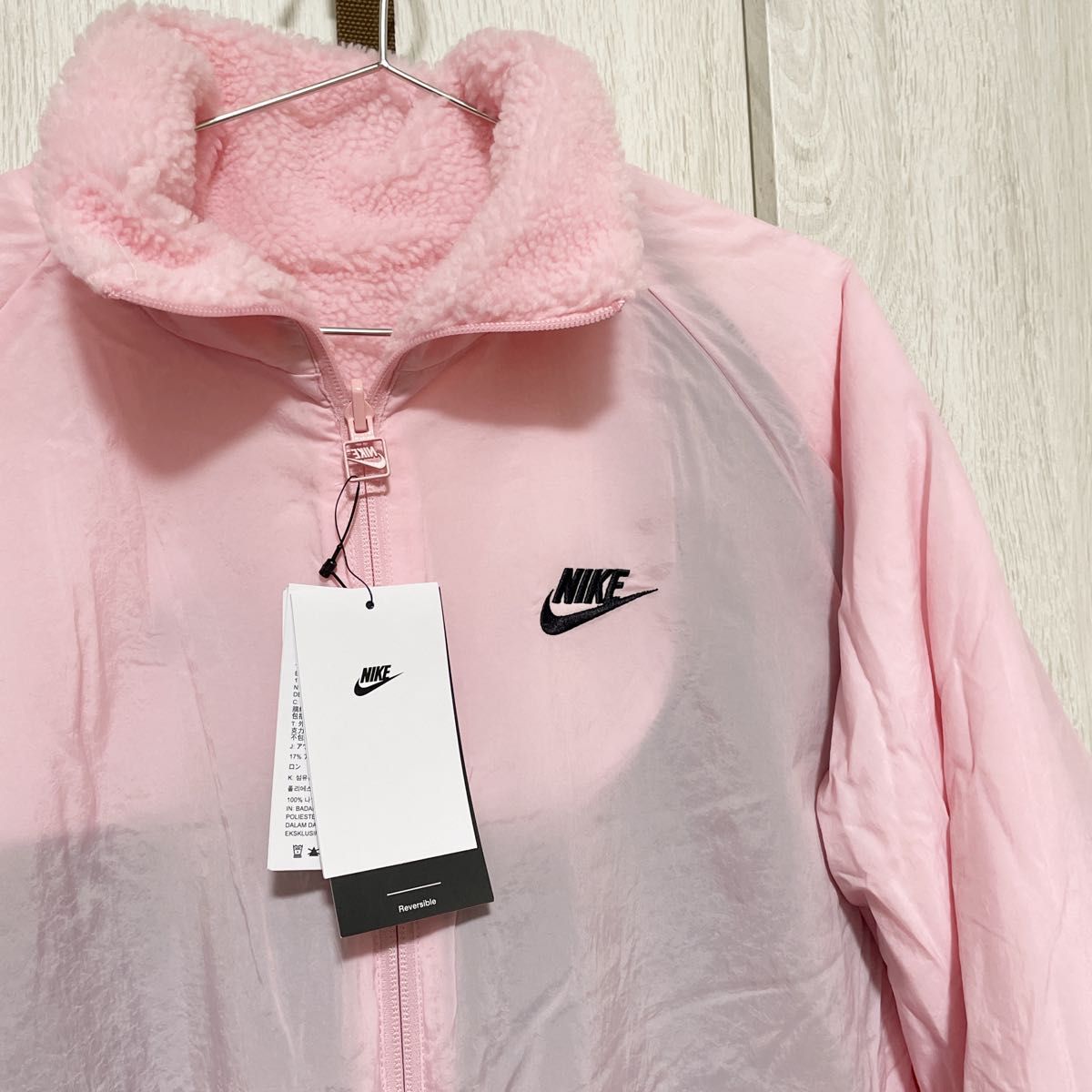 新品★NIKE★リバーシブル★ボア★ジャケット★ピンク★男女兼用★2XLサイズ