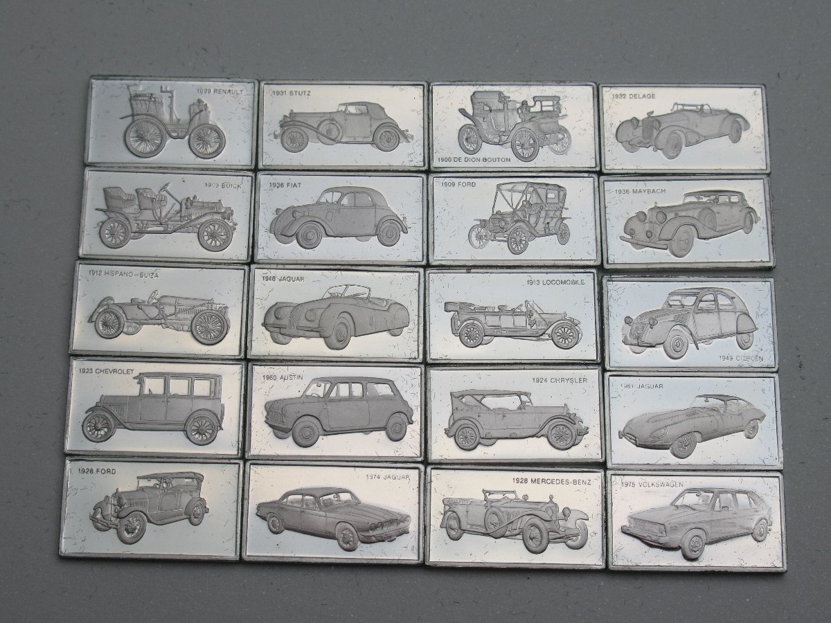 C266◆銀製 銀925 Franklin Mint フランクリンミント社製 偉大なる自動車100種 ミニチュアコレクション ベンツ ポルシェ等 総重量約160g_画像8