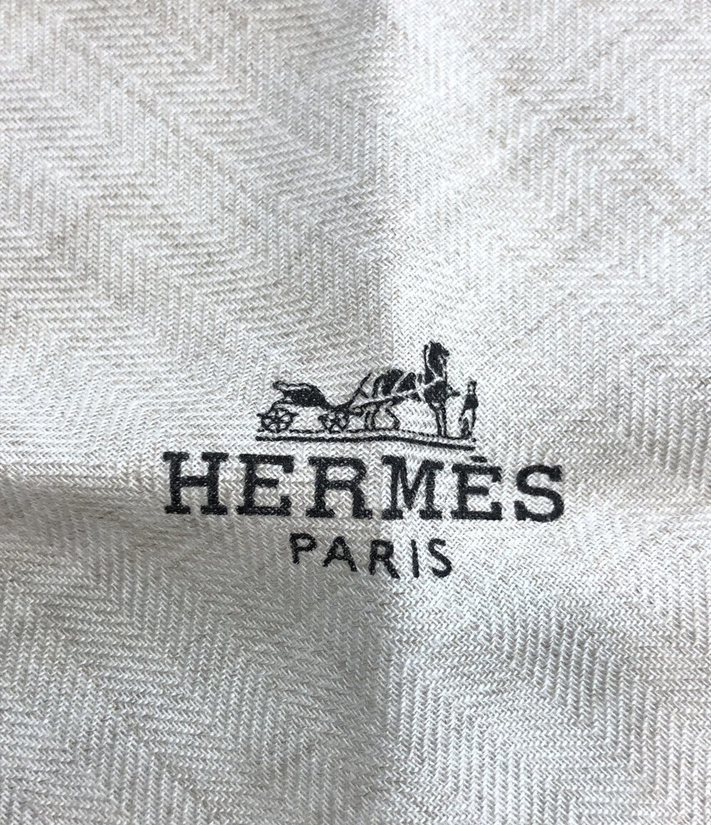 美品 エルメス ひし形スカーフ ロザンジュPM ロゴ ヘリンボーン レディース HERMES [0402]_画像3