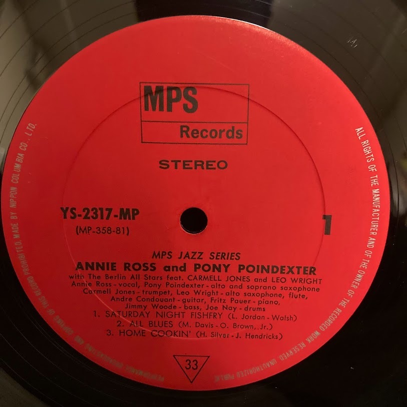 ◆◆ANNIE ROSS & PONY POINDEXTER / LP 日本盤_画像3