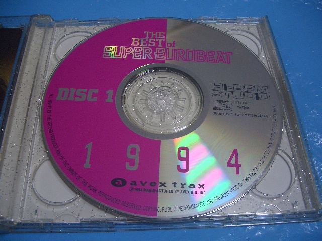 ★ SUPER EUROBEAT THE　BEST　豪華版（2枚組CD／全40曲)　1994年＜ axex trax＞ ◎90年代の懐かしい名曲がラインアップ（ラメ入ケース付）_画像3