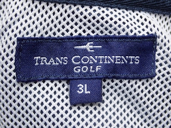 TRANS CONTINENTS GOLF ジップパーカー・3L▲トランスコンチネンツ ゴルフ/大きいサイズ/24*1*4-18_画像9