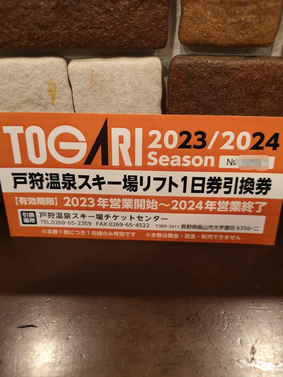 ★☆即日発送可能★　複数枚あり　全日使用可能　戸狩温泉スキー場 リフト券 リフト１日券　☆★_画像1