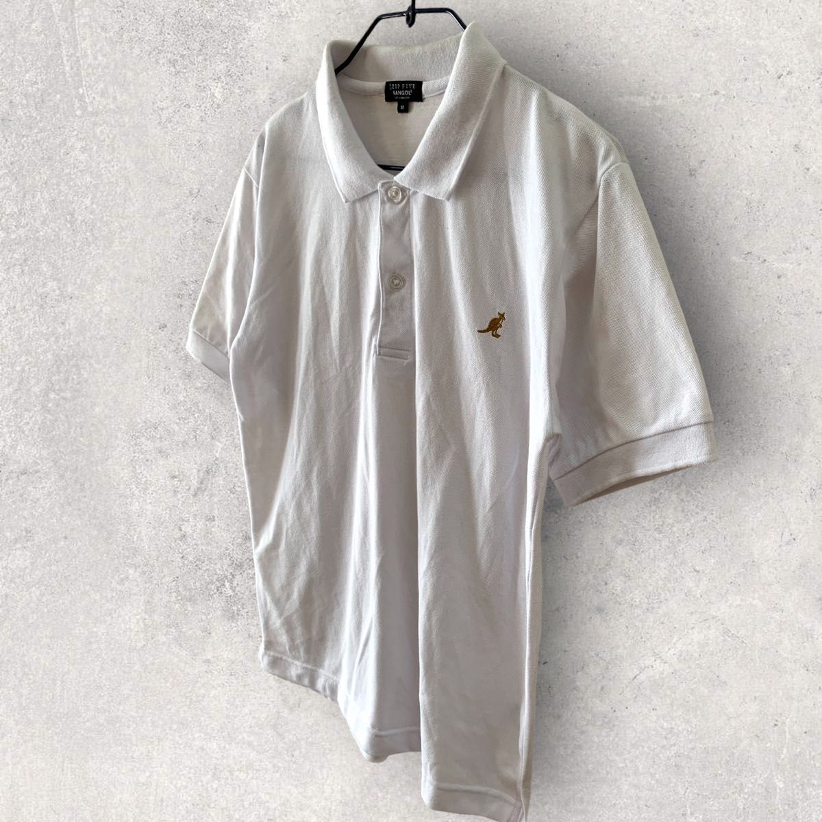 ZIP FIVE KANGOL別注 コラボ ロゴ刺繍 ポロシャツ ホワイト 