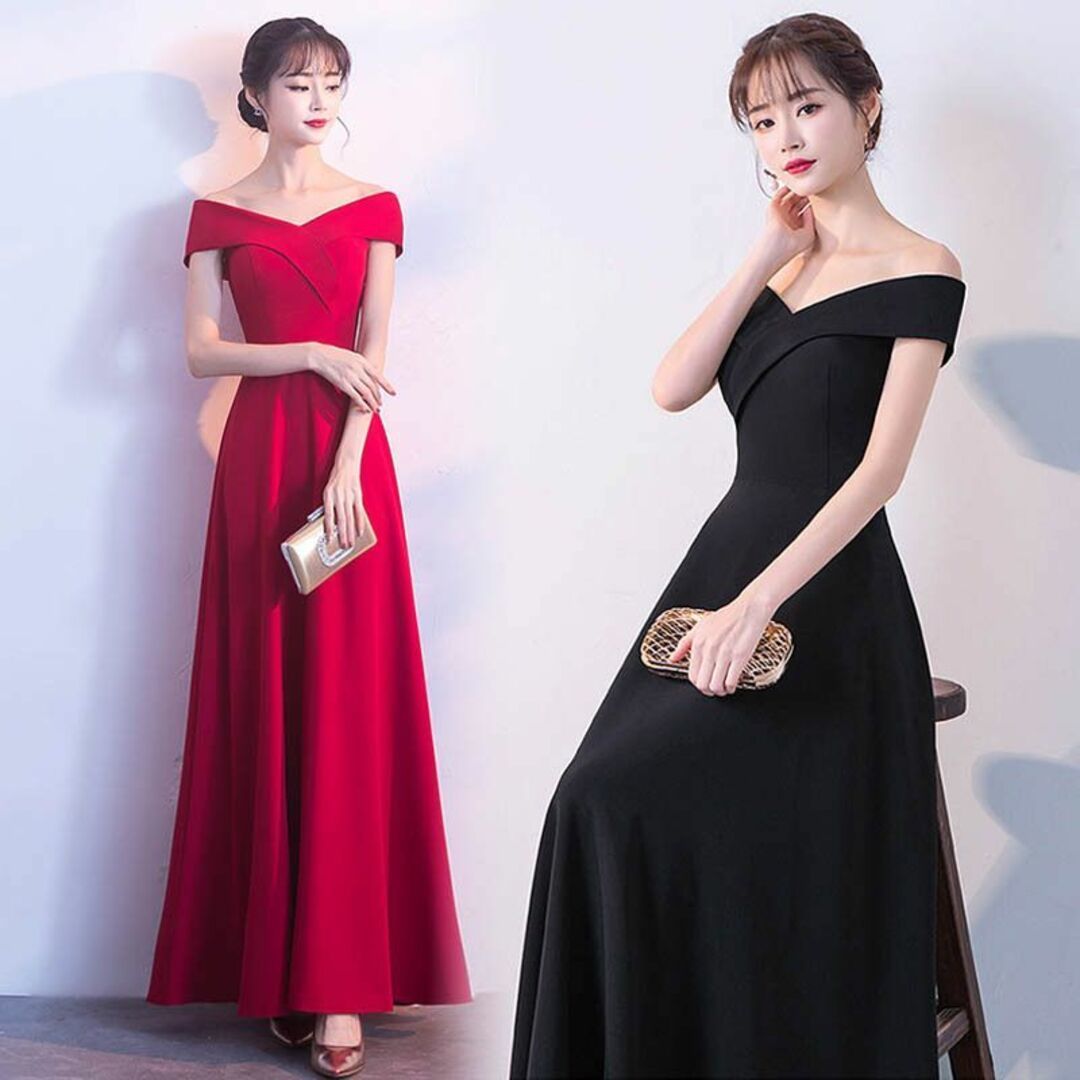 L long dress red off shoulder long height musical performance . dress lady`s presentation stage costume A line dress musical performance . presentation stage 