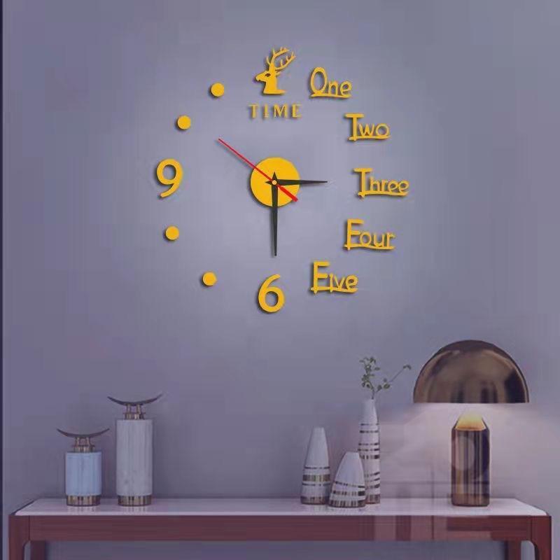 ウォールクロック ゴールド 40×40 手作り時計 新生活 壁掛け時計 手作り 時計 アナログ時計 インテリア ウォールステッカー シール_画像4