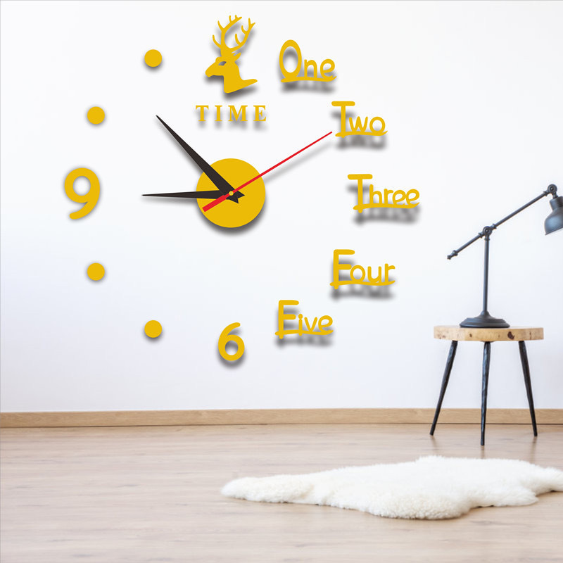 ウォールクロック ゴールド 40×40 手作り時計 新生活 壁掛け時計 手作り 時計 アナログ時計 インテリア ウォールステッカー シール_画像2