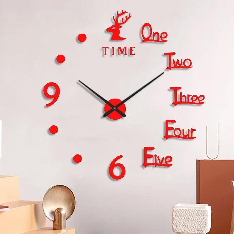 ウォールクロック レッド 40×40 手作り時計 新生活 壁掛け時計 手作り 時計 アナログ時計 インテリア ウォールステッカー シールの画像2